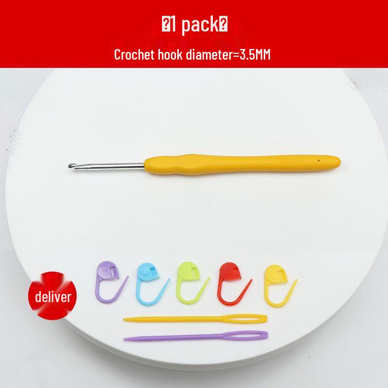 Crochet Hook Set with Soft Handle & Stainless Steel Needles for DIY Handmade Knitting