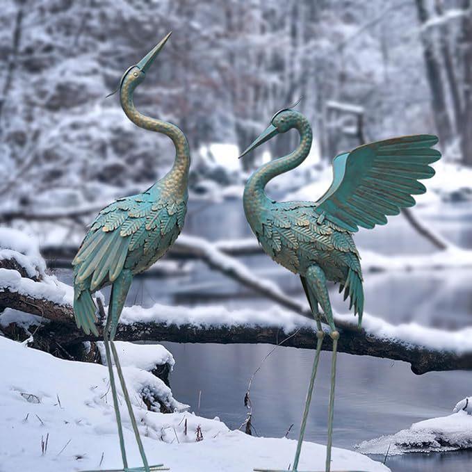 Metal Figurines Luxury Outdoor Miniatures Modern Ornaments Creative Sculptures Original and Funny Gifts Balcony Decoration