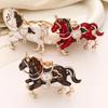 Beaut&Berry Classic Rhinestone Horse Brooches Women's Animal Lapel Pins Fashion Accessory for Casual Parties New Year Gifts