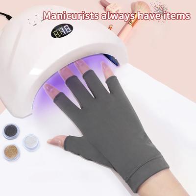1 Para Rękawiczek Anty UV na Paznokcie Rękawiczka Ochronna na Żel UV Półpalcowa do Manicure Lampa LED Narzędzia Salonowe do Nail Artu