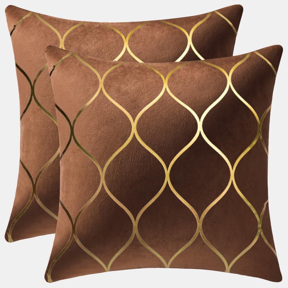 European Classic Gold-Pillow Pillow Case Super Soft Short Plush Lamp Luxury Home Sofa Cushion Cover Premium Durable