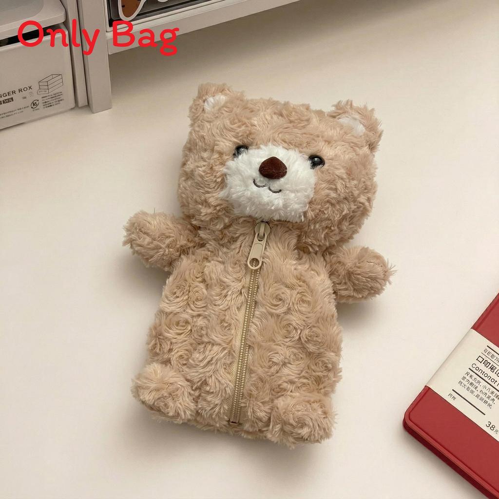 Teddy Bear Pencil Case With Plush Material For Students And Kids