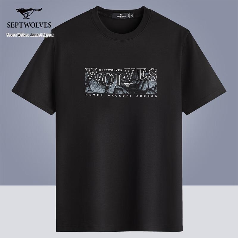 Septwolves Men s Liquid Ammonia Cotton Printed Crew Neck T-Shirt 175/92A