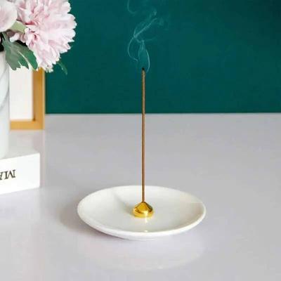 Einfacher Moderner Räuchergefäß Weiß Keramik Räucherstäbchen Halter Halterung für Meditation Sandelholz OUD Duftende Platte