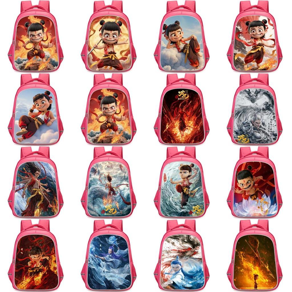 Nezha 2 Mo Tong Nao Hai Ao Bing Girls School Backpack Lightweight Oxford Bookbag Large Capacity For Elementary Students