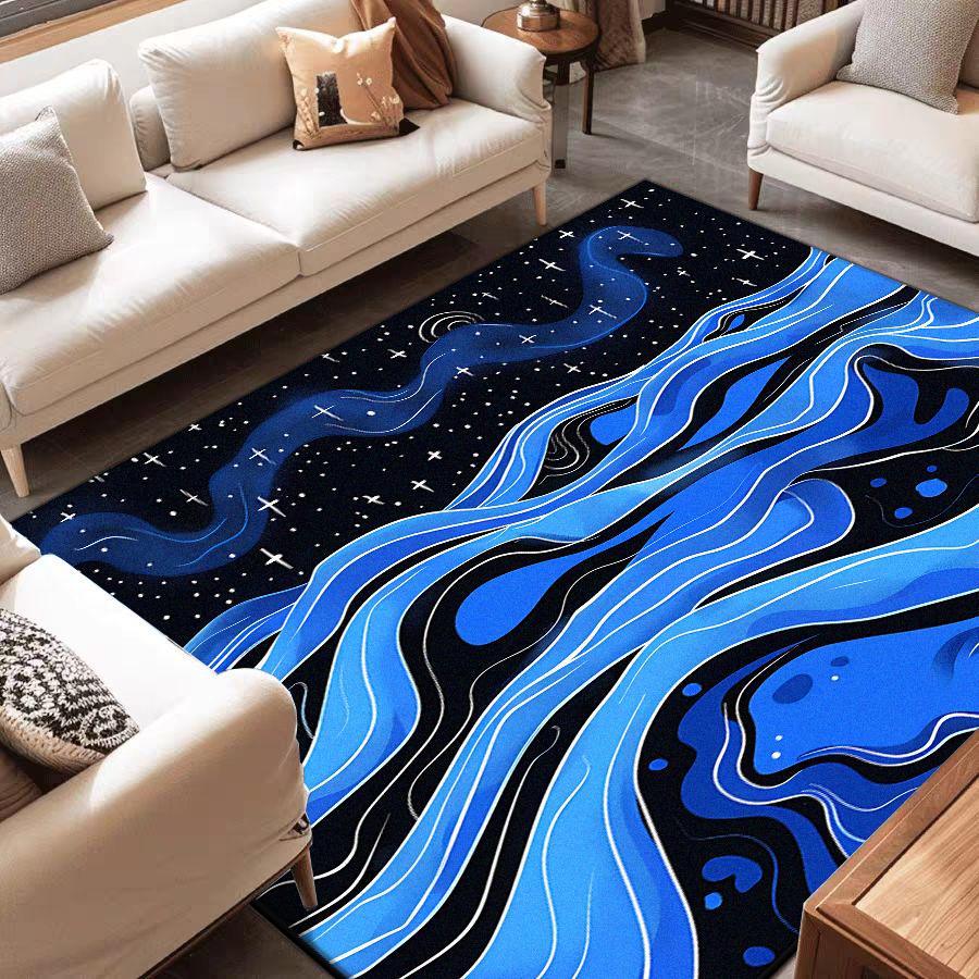 Modern Abstract Style Living Room Rug Non-slip Bedroom Decor Aesthetic Carpet Soft Customizable Sofa Table Mat Easy Cleaning
