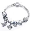 New Arrival Silver Plated Charm Bracelet For Women With Crystal Beads Cute Animal DIY Jewelry Gift Fashion