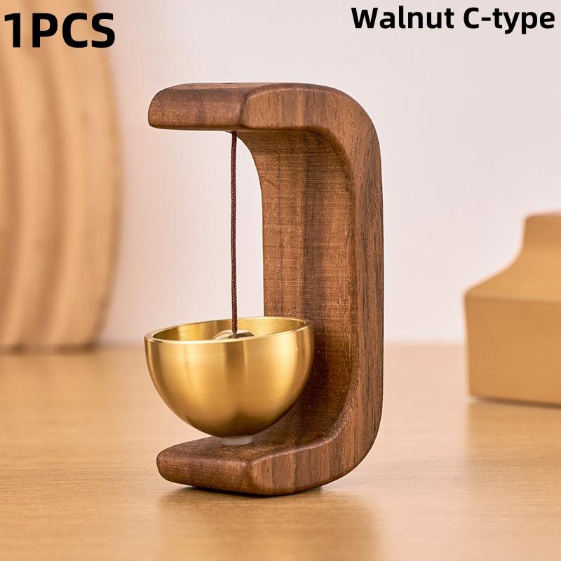 Brass Wireless Doorbell Solid Wood Doorbell Magnetic Wind Chime Wireless Doorbell Entrance Doorbell Pendant Home Decoration