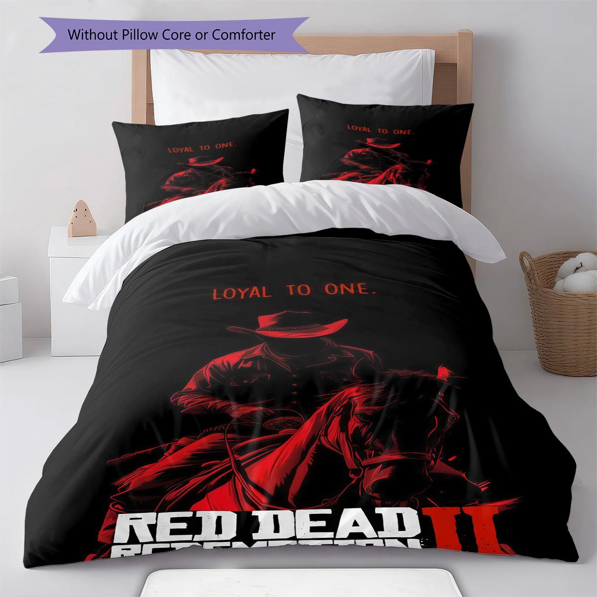 

Red Dead Redemption RugPattern Bedding Quilt Set Quilt Cover Pillowcase Home Decoration Birthday Gift (1 * duvet cover + 2 * pillowcase, without core) 135x200cm