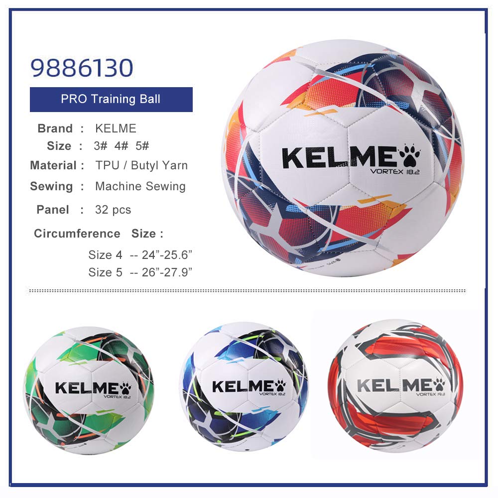 KELME Soccer Size 4 and Adult Sports Size Ball, 5, Ball, Wear-Resistant (9886130, Navy/Red, 4)