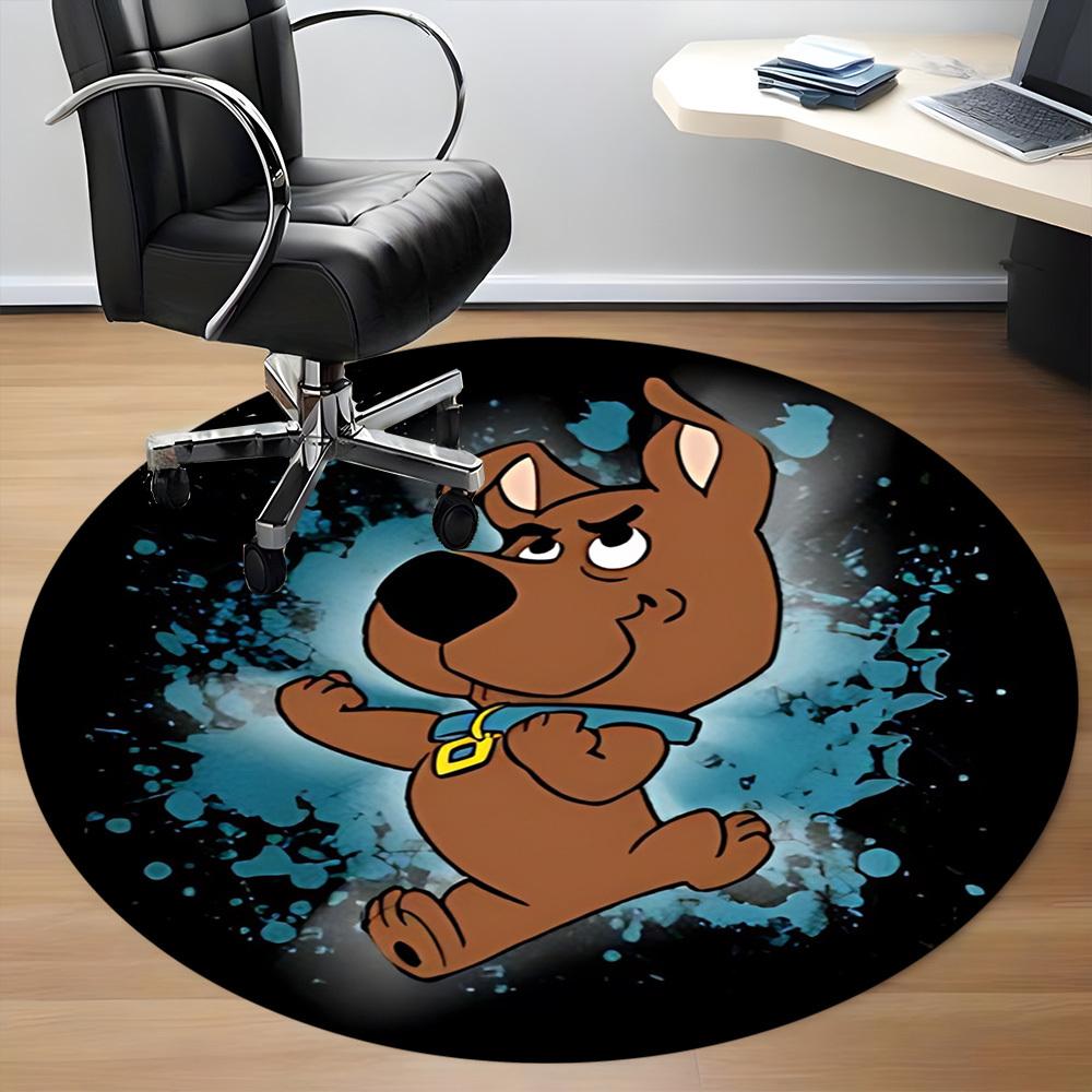 1pc Scooby Doo Chair Carpet for Office, Indoor Non Slip Washable Polyester Fiber Carpet, Mat For Office, Machine Washable