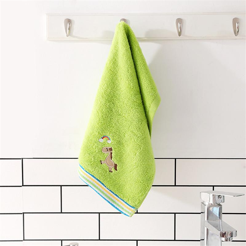 25x50cm 100% Bomull Tecknad Djur Regnbågsbroderi Mjuk Hemma Badrum Baby Barn Hand Ansiktshandduk