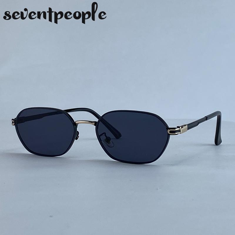 Steampunk Rectangle Sunglasses  Luxury Brand Trendy Metal Small Frame Sunglass For Ladies Classic Rectangular Shades UV400