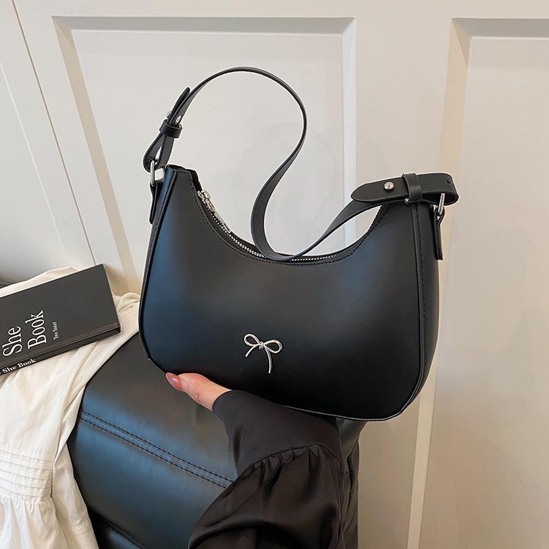 French Chic Fashion Pu Leather Crossbody Bag With Bow Decor For Daily Use