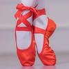 Rote Satin Ballett- & Gymnastikschuhe mit weicher Sohle für Erwachsene - Übergröße