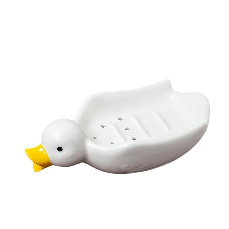 Kreative und niedliche Keramik-Enten-Seifenablage für Hotelbadezimmer, ohne Wasseransammlung