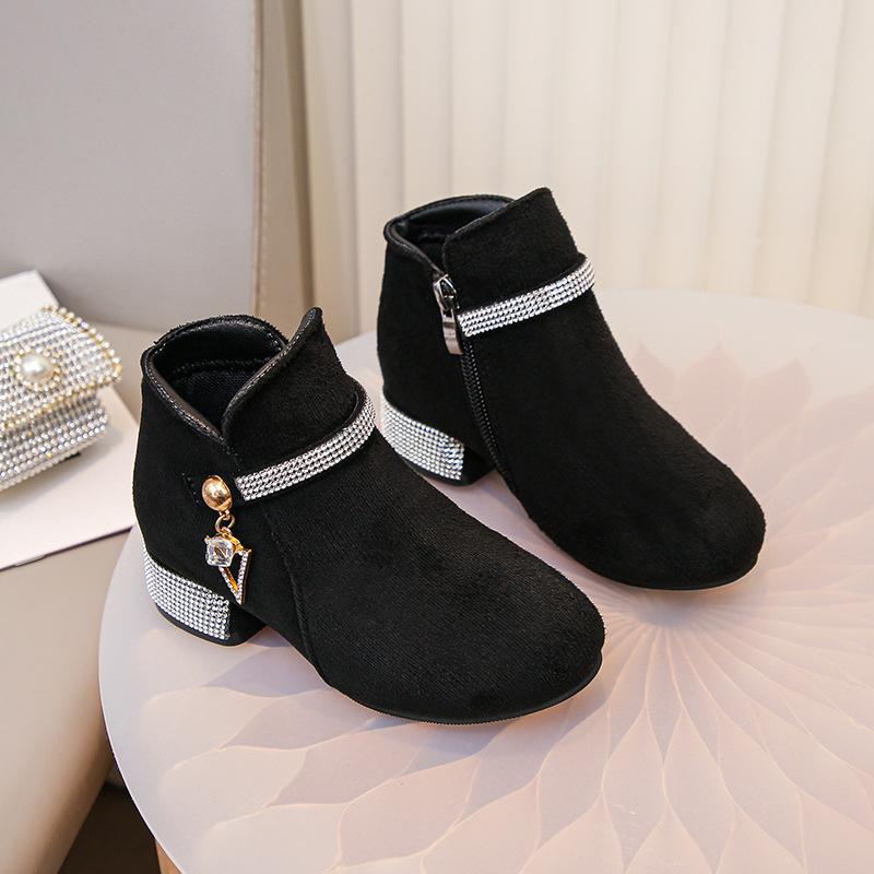 Girls' Korean Style Princess Ankle Boots - Spring Arrival, Short Student Boots, Parent-Child, 25MM Heels