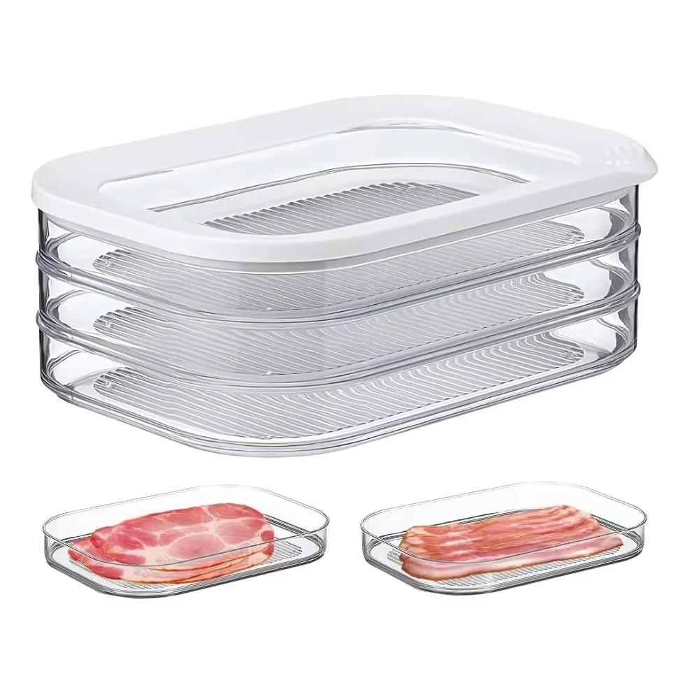 Food storage boxes, multi-layer sealed refrigerator storage boxes, freezer food storage boxes, kitchen storage gadgets