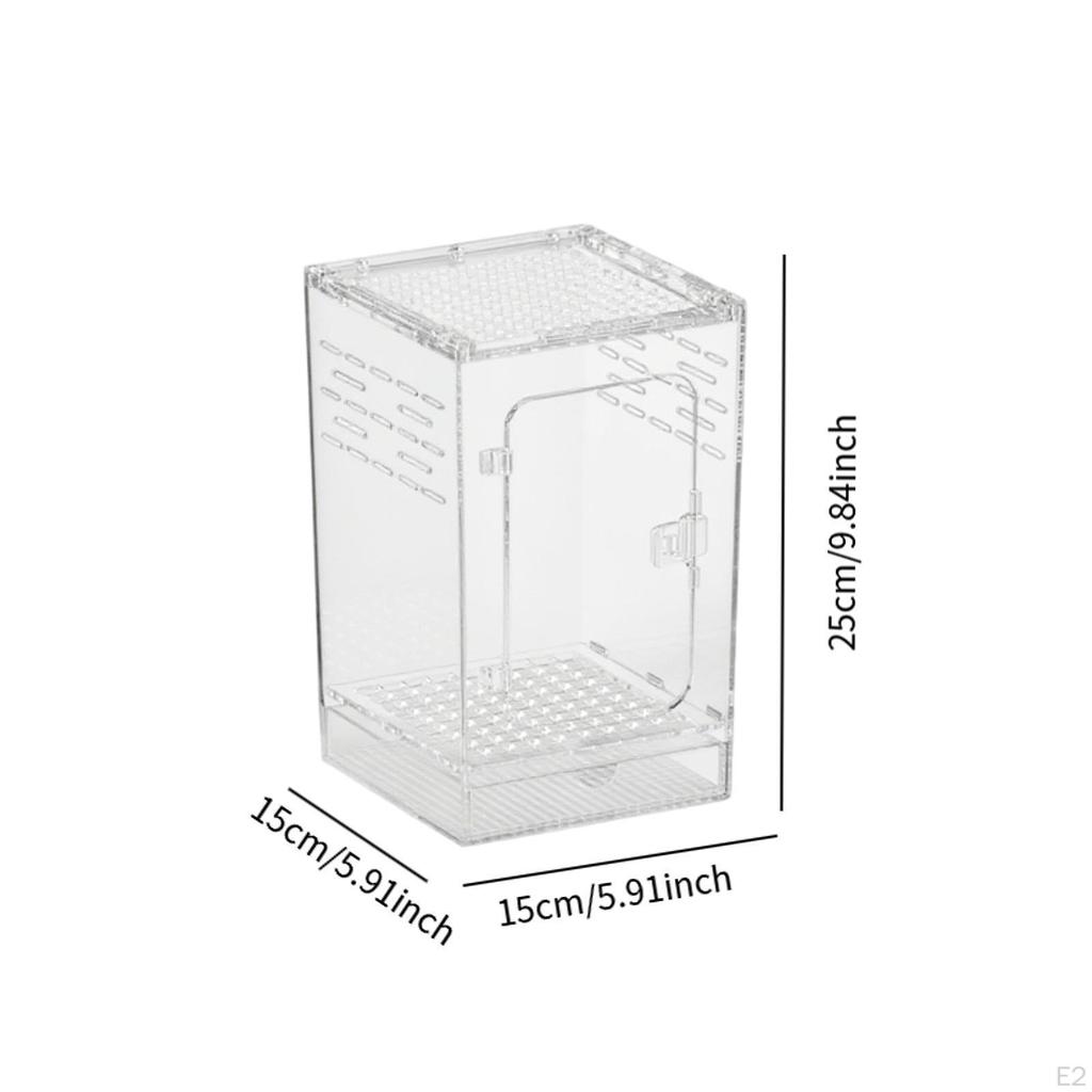 Acrylic Enclosure Cage Breeding Box Tank Terrarium for Mantises Terrestrial Silkworm Chameleon