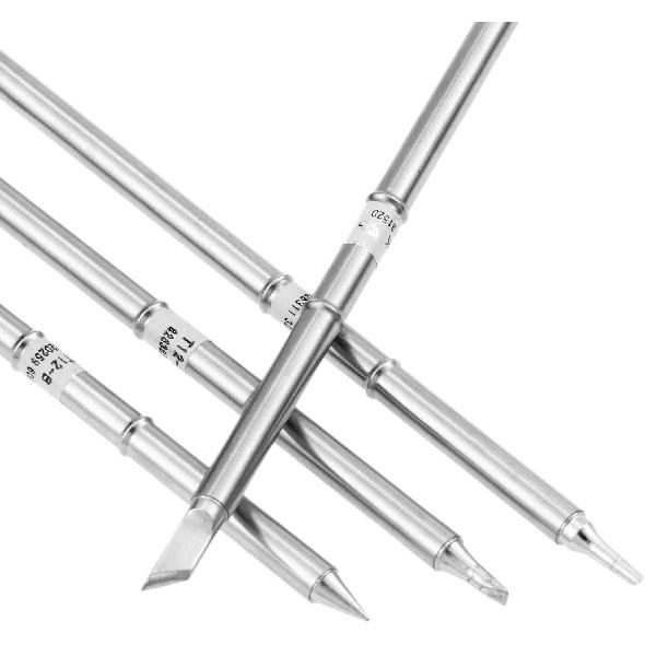 4PCS Soldering Iron Tips, T12 Series Solder Tips Kit for Hakko Soldering Station FX-951 FX-952 T12-K T12-B T12-BC2 T12-D24
