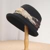 Autumn and Winter New Temperament Fashionable Curled Brim Women's Bucket Hat Shows the Face Small High-end Sense Versatile Windproof Warm Basin Hat
