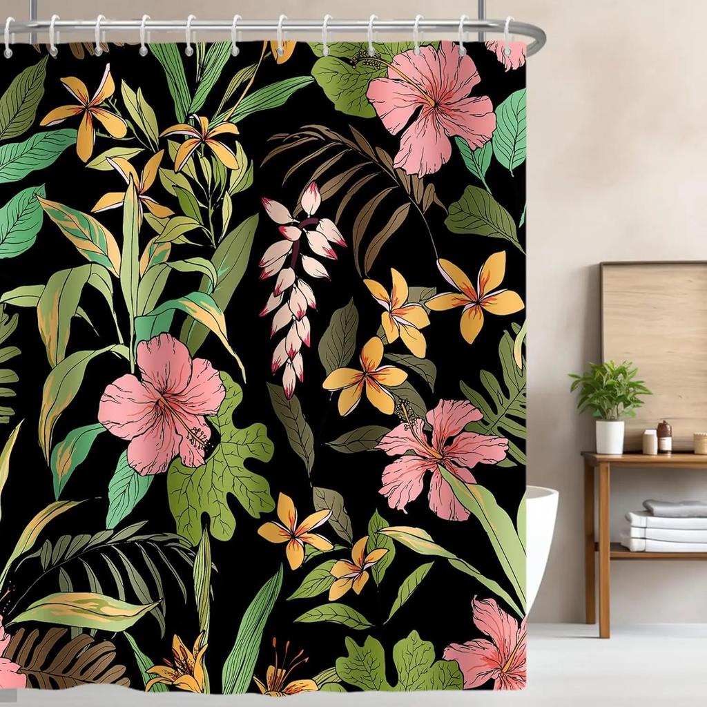 Black And White Shower Curtain Fun Shower Head And Water Drops Shower Curtains For Bathroom Machine Washable Waterproof