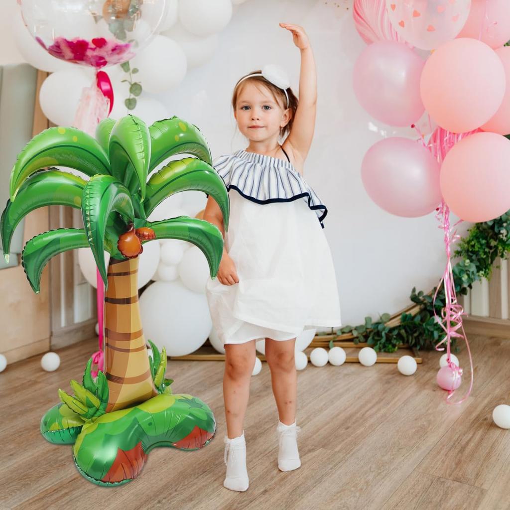VICASKY Palm Tree Balloons, 3-Piece Set, Large Inflatable Foil Balloons for Hawaiian Party Decorations, 52x37x64 Inches, for Indoor and Outdoor Use