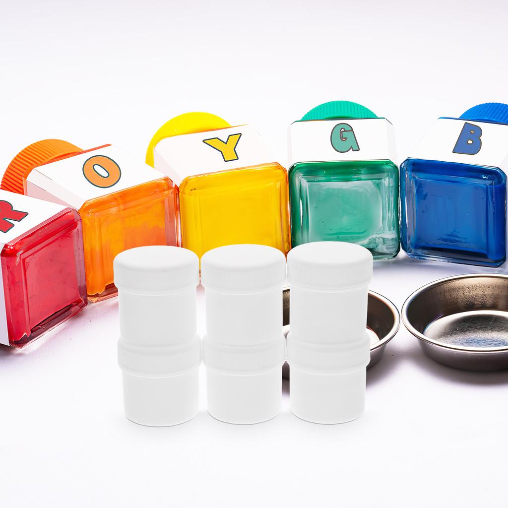 6Pcs 30Ml Heavy Duty Plastic Storage Tins Non Deformable Waterproof Capsules for Art Craft Industry Reusable Paint Pigment