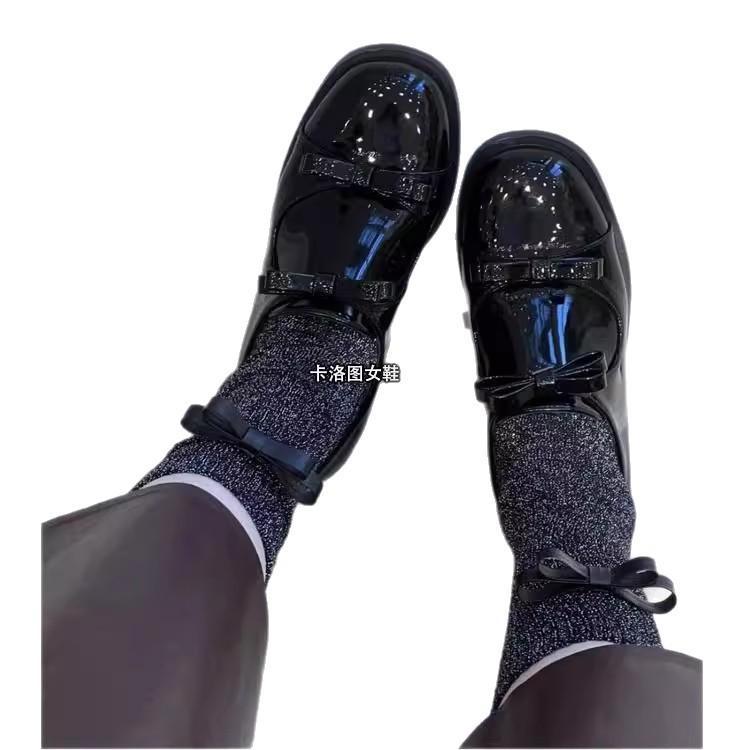 Genuine Leather Korean Version Niche Design Double Bow Loafers Women's Small Leather Shoes Spring and Autumn New Low-heeled Versatile Single Shoes