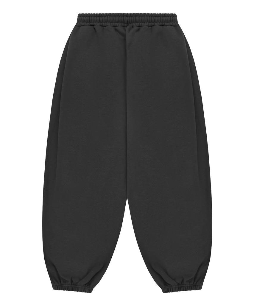S'EST Side Double Pleat Wide Jogger Fit Training Sweatpants - Charcoal