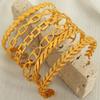 Vintage Cuban Chain Bracelet Stacked Design Sense Exaggerated C-Shaped Bracelet Women Hollow Fashion