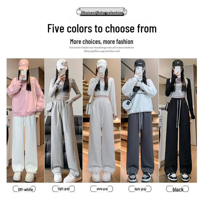 Women's High-Waist Slimming Petite Banana Sweatpants - Narrow Leg, Draped Style for Spring & Autumn, 145cm Length