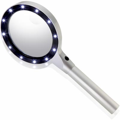 Phoenix Förstoringsglas Handhållen Lupa 2 typer av linser LED-ljus Underhållsduk ingår Förvaringsfodral ingår terminsgaranti 45 Förstoringsglas
