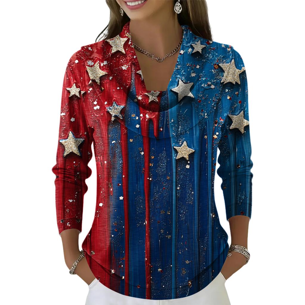 Dámský ležérní a módní svetr s dlouhým rukávem a potiskem, kulatým výstřihem