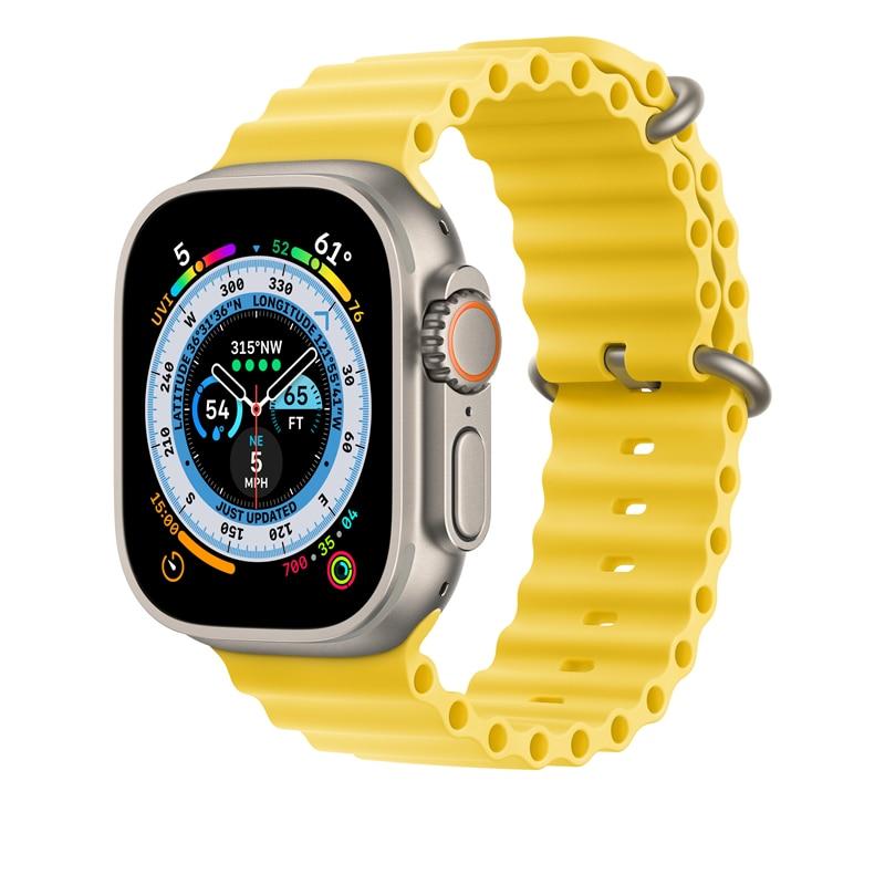 Silikonový řemínek YurKem Ocean pro Apple Watch 49 mm, 45 mm, 44 mm, 40 mm, 41 mm, 42 mm, 38 mm, pro iWatch Ultra řady 8, 7, 6, 5, 4, 3, SE