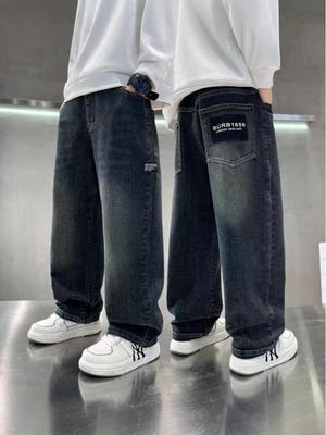 Všestranné chlapecké ležérní džíny - Trendy jarní a podzimní volné kalhoty pro děti
