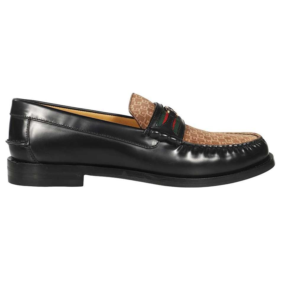 Gucci Birbirine Geçen Deri Makosen Erkek Siyah 644724 AAA4N 1059