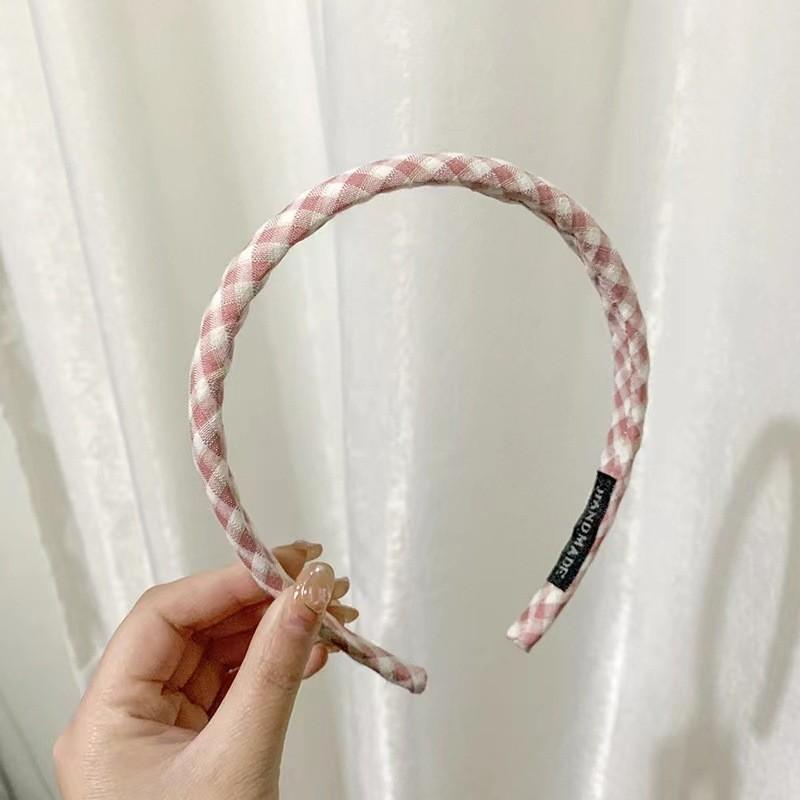 Популярная лесная повязка на голову Ультра-сказочная Тонкая Клетчатая Однотонная повязка на голову Женские Свежие Сладкие Модные Аксессуары для волос
