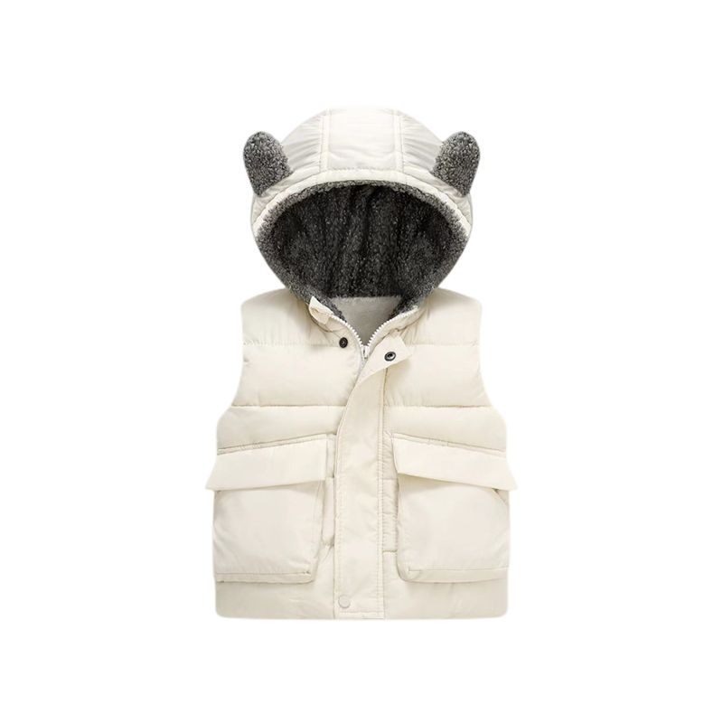 Cashmere Cotton-Padded Coat Zipper Boy Hooded for Autumn and Winter