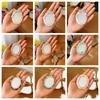 Mini Enamel Makeup Mirror Metal Frame Crystal Bow Mirror Lolita Embossment Mirror  Student Use