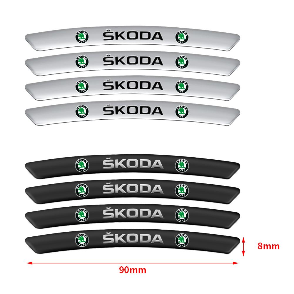 HGC2 4ks Samolepky s emblémem středového krytu kola auta Zakřivené samolepky na ráfky Pro Skoda Octavia 3 2 A5 A7 MK3 MK2 Kodiaq Superb Fabia Příslušenství