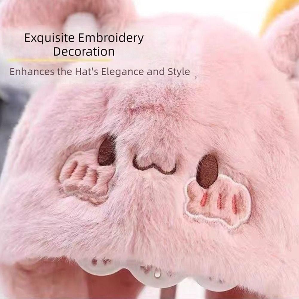Plush Beanie Cap Thickened Ear Protection Hat Cute Winter Baby Hat  for Children