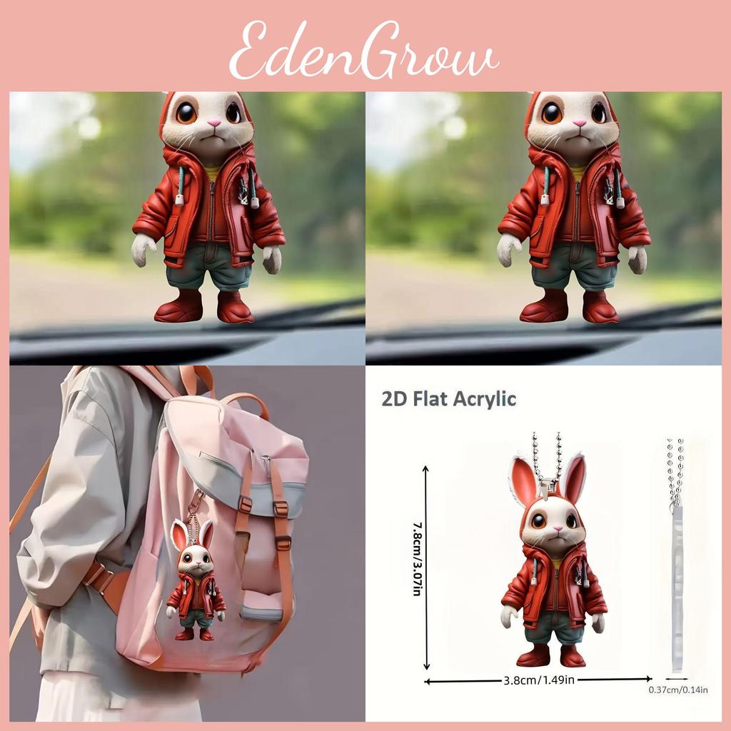 Rabbit Cartoon Cute Pattern Acrylic Pendant For Car Accessories Decoration