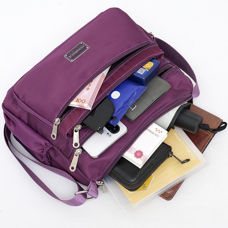 2025 new Oxford cloth women's bag casual multi-layer shoulder messenger bag breathable large capacity small square bag mother bag