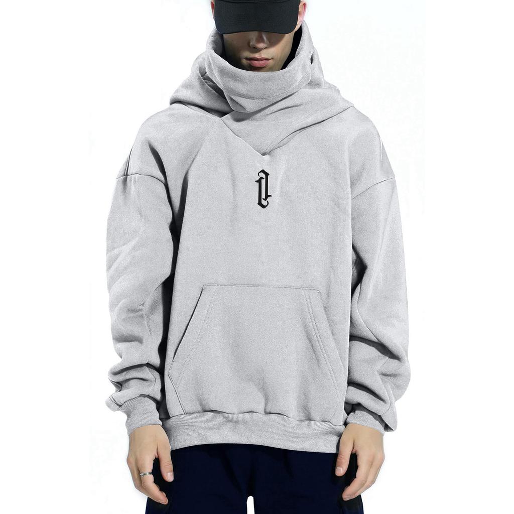 Herrenmode Einfarbig Langärmliger Kapuzenpullover mit Taschen Lässiges Erwachsenen-Sweatshirt-Oberteil