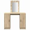Makeup Table with Storage Brown 102 x 33 x 135 cm Engineered Wood