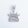 Hip Hop Letter KING Pendant Necklace for Men, Street Cuban Chain Decoration, Personalized Alloy Full Diamond Crown Pendant Necklace