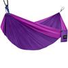 Ultralight 210T Nylon Color-Blocked Outdoor Hammock - Breathable & Double Strap Rope for Camping