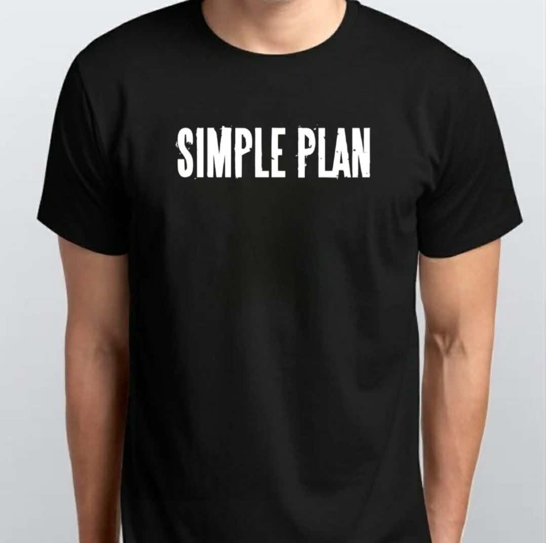SIMPLE PLAN Graphic Print Unisex T-SHIRT S M L XL XXL 3 4 XL Black White L