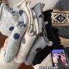 Cute Polka Dot Socks Women'S Season Wool Mid-Tube Socks Dot Yarn Thickened Warm Socks Rolled Hem Stacked Socks